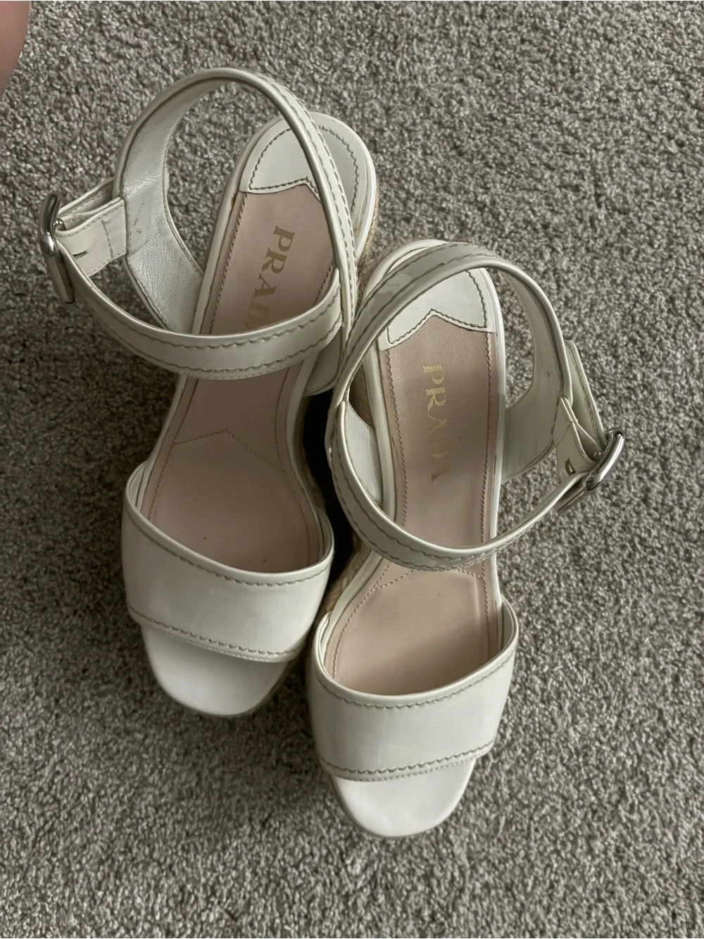 VINTAGE PRADA - Leather Espadrille Wedge  Heels, Perfect condition